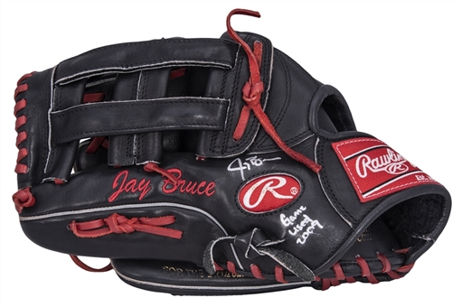 2009 Jay Bruce Game Used and Signed/Inscribed Rawlings Pro 303-6JB Model Fielding Glove (Just Memorabilia & Beckett)